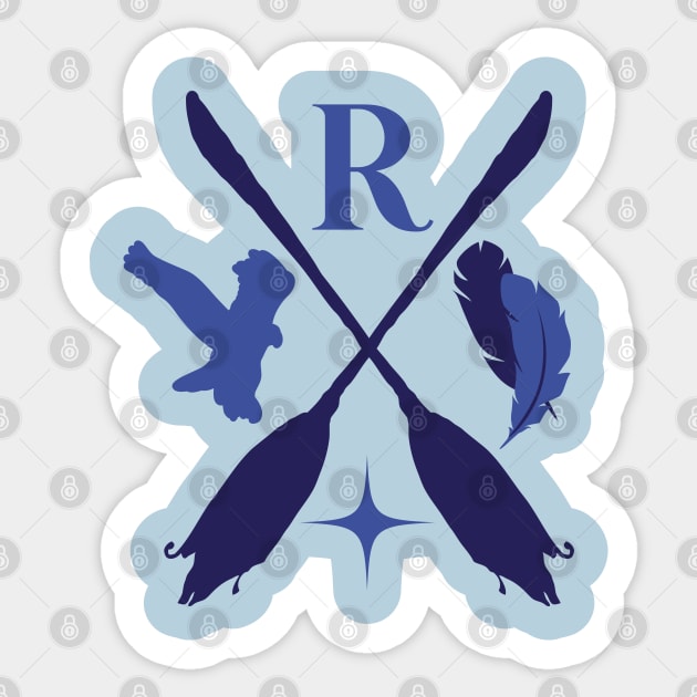 blue raven house wizarding school logo Sticker by Qaws